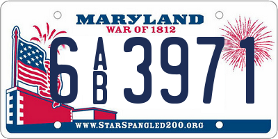 MD license plate 6AB3971