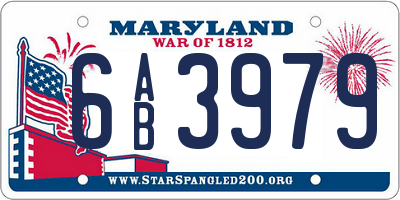 MD license plate 6AB3979