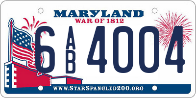 MD license plate 6AB4004