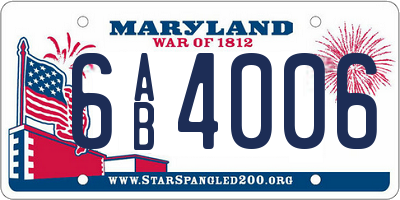 MD license plate 6AB4006