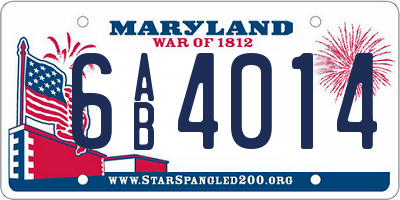MD license plate 6AB4014