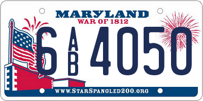 MD license plate 6AB4050