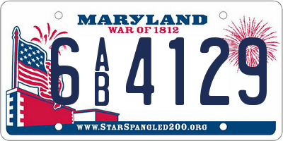 MD license plate 6AB4129