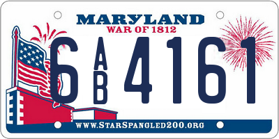 MD license plate 6AB4161