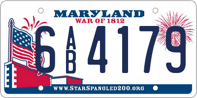 MD license plate 6AB4179
