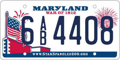 MD license plate 6AB4408