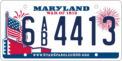 MD license plate 6AB4413