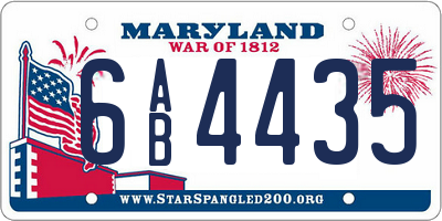 MD license plate 6AB4435