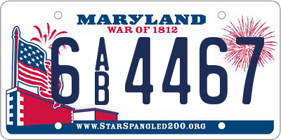 MD license plate 6AB4467