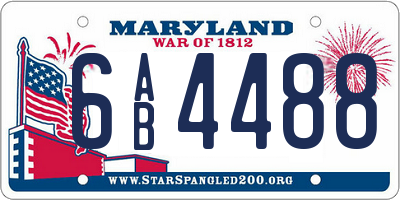 MD license plate 6AB4488