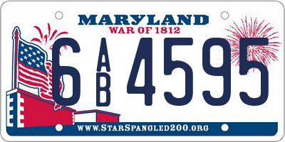 MD license plate 6AB4595
