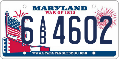 MD license plate 6AB4602