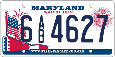 MD license plate 6AB4627