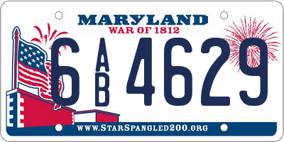 MD license plate 6AB4629
