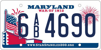 MD license plate 6AB4690