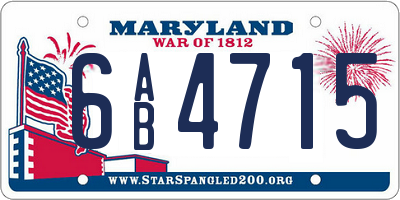 MD license plate 6AB4715