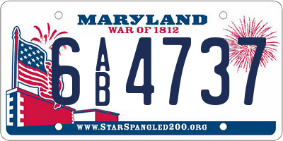 MD license plate 6AB4737