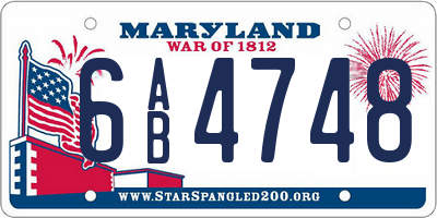 MD license plate 6AB4748