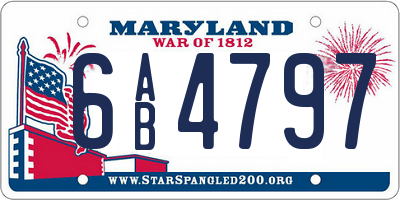 MD license plate 6AB4797