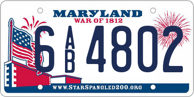 MD license plate 6AB4802