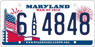MD license plate 6AB4848