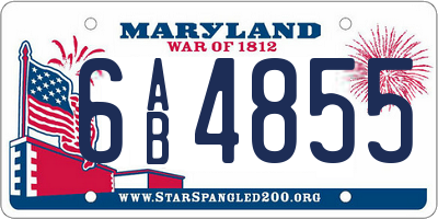 MD license plate 6AB4855
