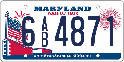 MD license plate 6AB4871