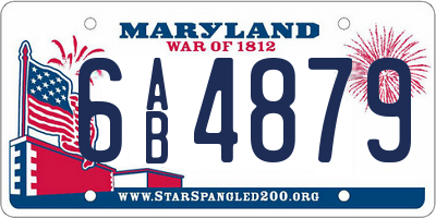 MD license plate 6AB4879