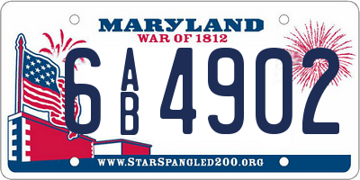 MD license plate 6AB4902