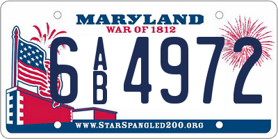 MD license plate 6AB4972