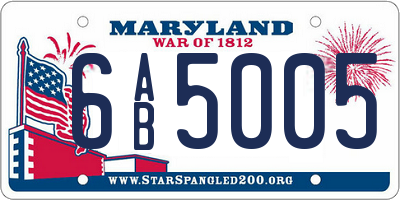 MD license plate 6AB5005