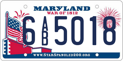 MD license plate 6AB5018