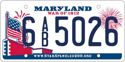 MD license plate 6AB5026