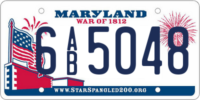 MD license plate 6AB5048