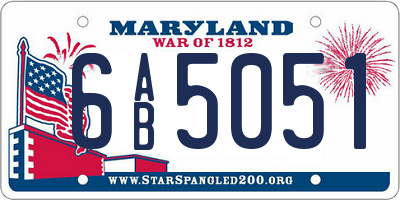 MD license plate 6AB5051