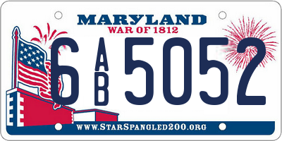 MD license plate 6AB5052