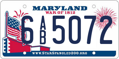MD license plate 6AB5072