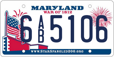 MD license plate 6AB5106