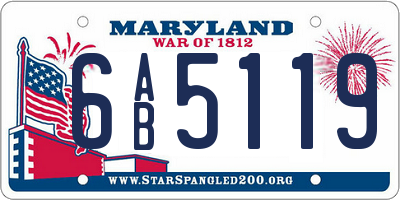MD license plate 6AB5119