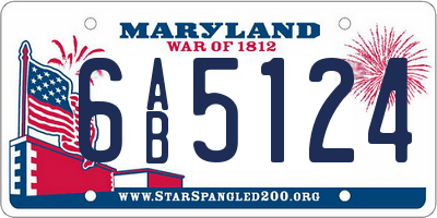 MD license plate 6AB5124