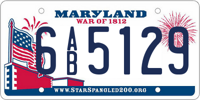 MD license plate 6AB5129