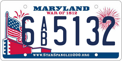 MD license plate 6AB5132