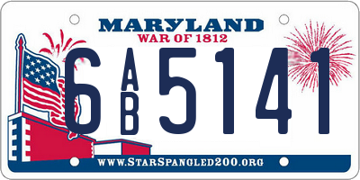 MD license plate 6AB5141