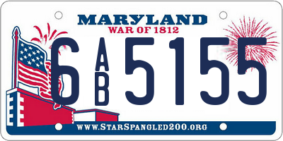 MD license plate 6AB5155
