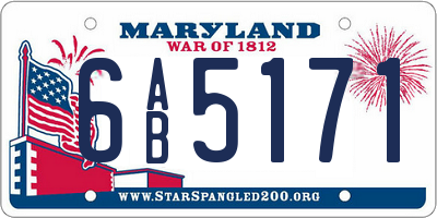 MD license plate 6AB5171