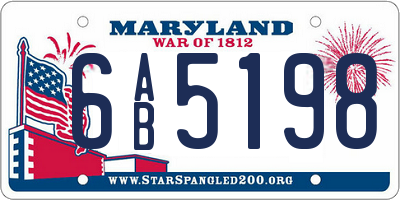MD license plate 6AB5198
