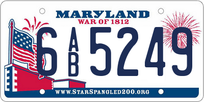 MD license plate 6AB5249