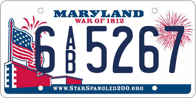 MD license plate 6AB5267