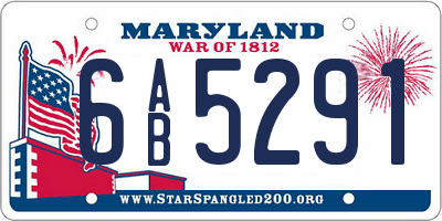 MD license plate 6AB5291