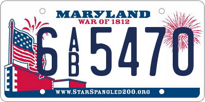 MD license plate 6AB5470